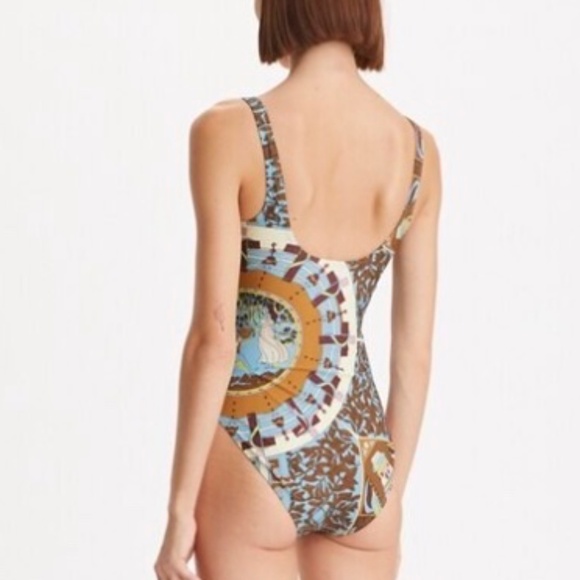 ✨ NEW Tory Burch Clip Tank Swimsuit – T Garden Print – Size S ✨ - Picture 7 of 14